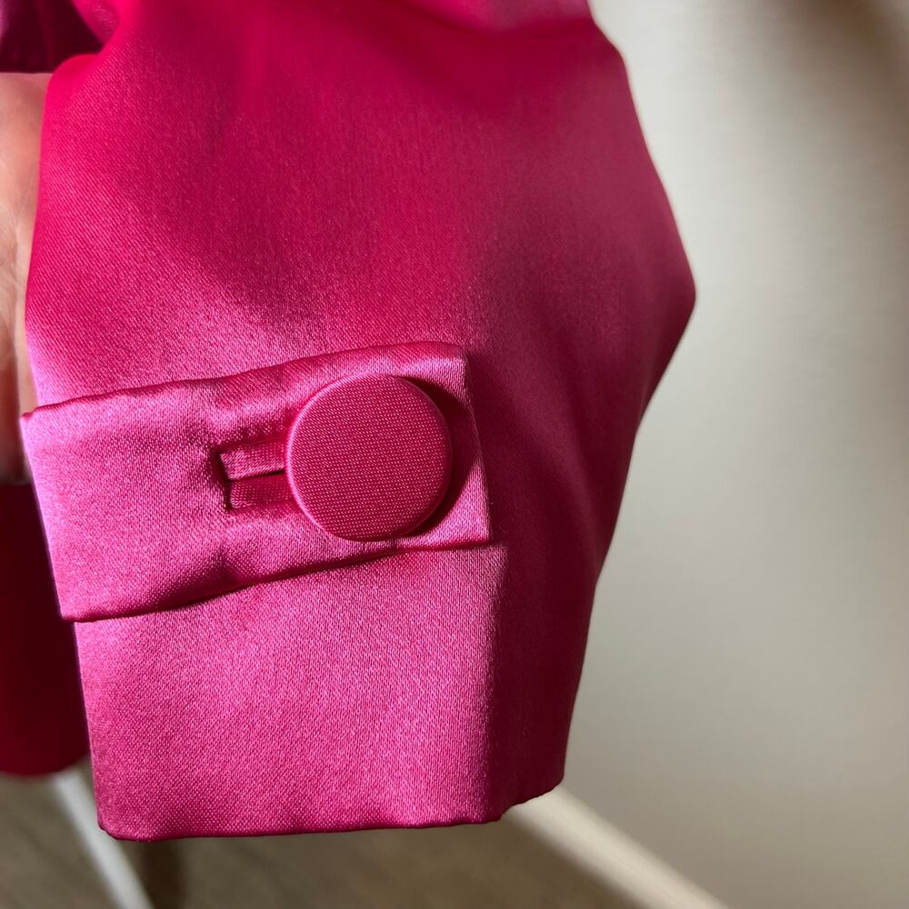 Adrienne Vittadini pink silk blend made in Italy satin dress coat size 4 - Picture 4 of 16